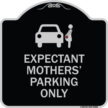 SIGNMISSION Expectant Mothers Parking W/ Graphic Heavy-Gauge Aluminum Sign, 18" L, 18" H, BS-1818-24028 A-DES-BS-1818-24028